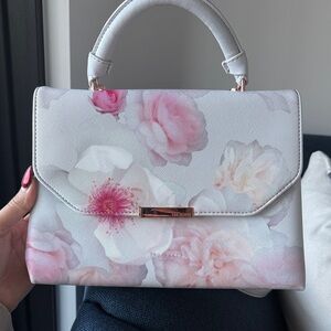 Ted Baker White and Pink Floral Satchel